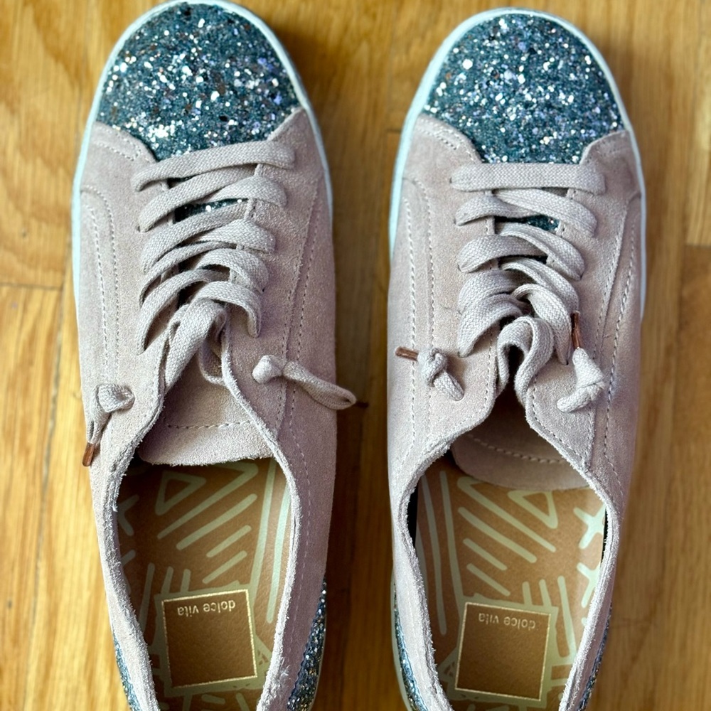 Dolce Vita Women's Sneakers - Pink and Silver Glitter (Size 9)